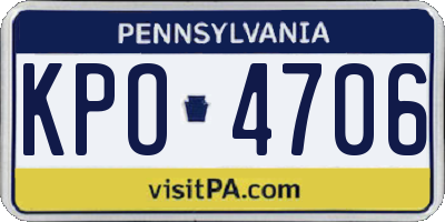 PA license plate KPO4706