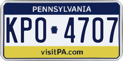 PA license plate KPO4707