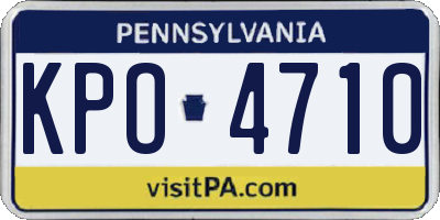 PA license plate KPO4710