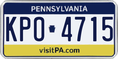 PA license plate KPO4715