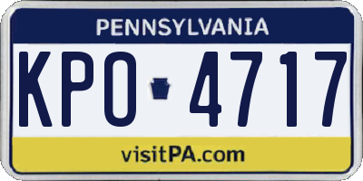 PA license plate KPO4717
