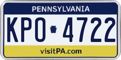 PA license plate KPO4722