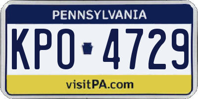 PA license plate KPO4729
