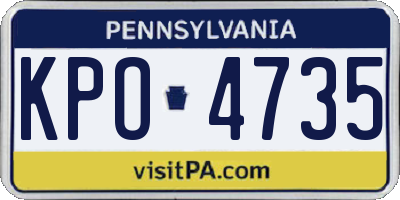 PA license plate KPO4735