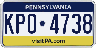 PA license plate KPO4738