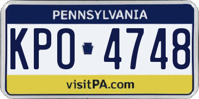 PA license plate KPO4748