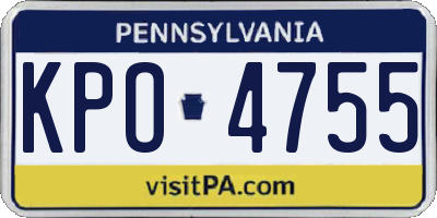 PA license plate KPO4755
