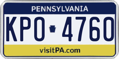 PA license plate KPO4760