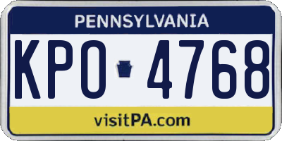 PA license plate KPO4768