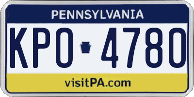 PA license plate KPO4780