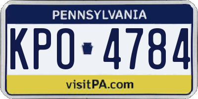 PA license plate KPO4784