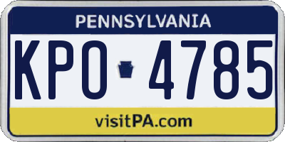 PA license plate KPO4785