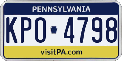 PA license plate KPO4798