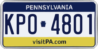 PA license plate KPO4801