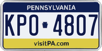 PA license plate KPO4807