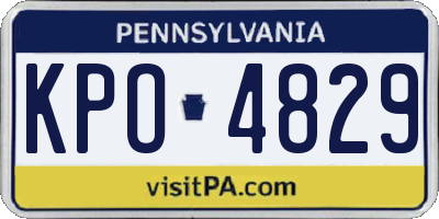 PA license plate KPO4829