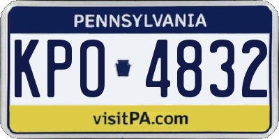 PA license plate KPO4832