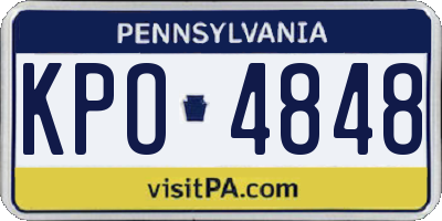 PA license plate KPO4848