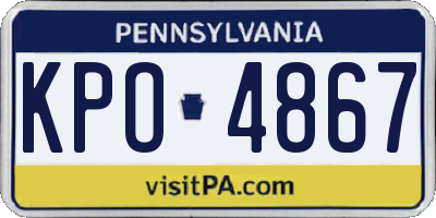 PA license plate KPO4867