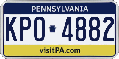 PA license plate KPO4882