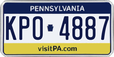 PA license plate KPO4887