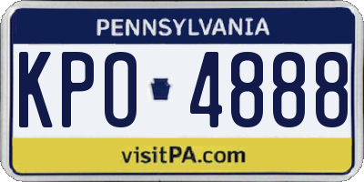 PA license plate KPO4888