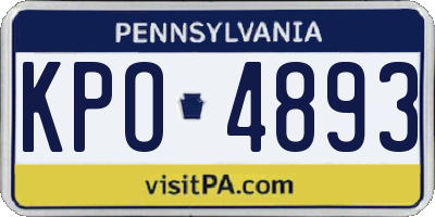 PA license plate KPO4893