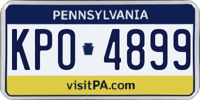 PA license plate KPO4899