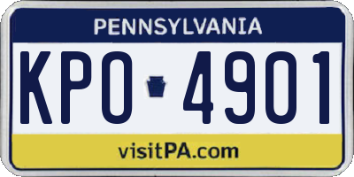 PA license plate KPO4901