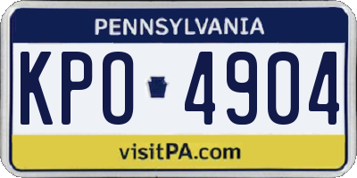 PA license plate KPO4904
