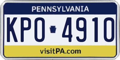 PA license plate KPO4910