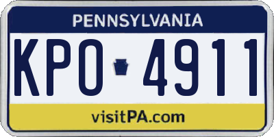 PA license plate KPO4911