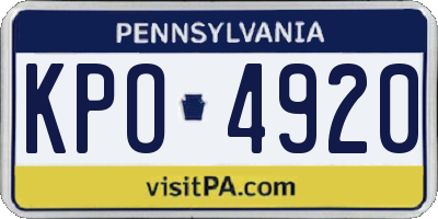 PA license plate KPO4920