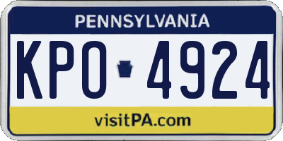 PA license plate KPO4924