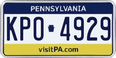 PA license plate KPO4929