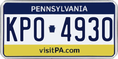 PA license plate KPO4930