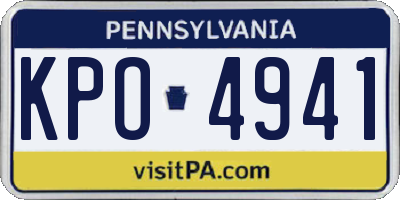 PA license plate KPO4941