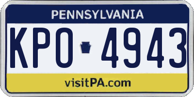 PA license plate KPO4943