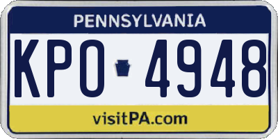 PA license plate KPO4948