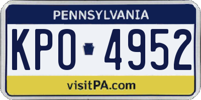PA license plate KPO4952
