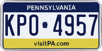 PA license plate KPO4957