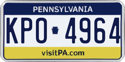 PA license plate KPO4964