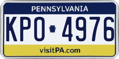 PA license plate KPO4976