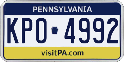 PA license plate KPO4992
