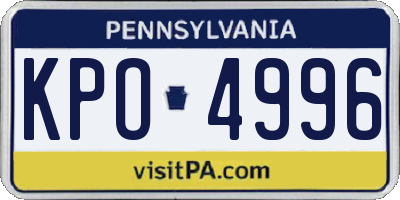 PA license plate KPO4996