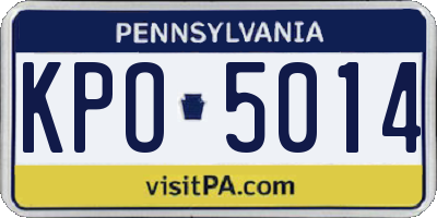 PA license plate KPO5014