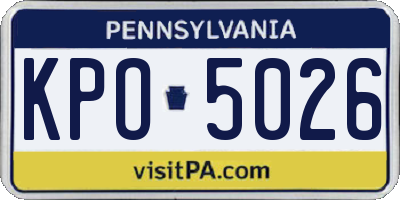 PA license plate KPO5026