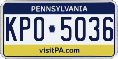 PA license plate KPO5036