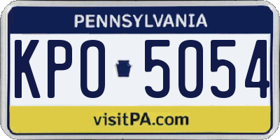 PA license plate KPO5054