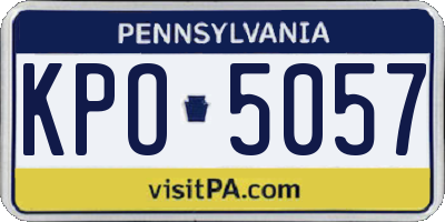 PA license plate KPO5057